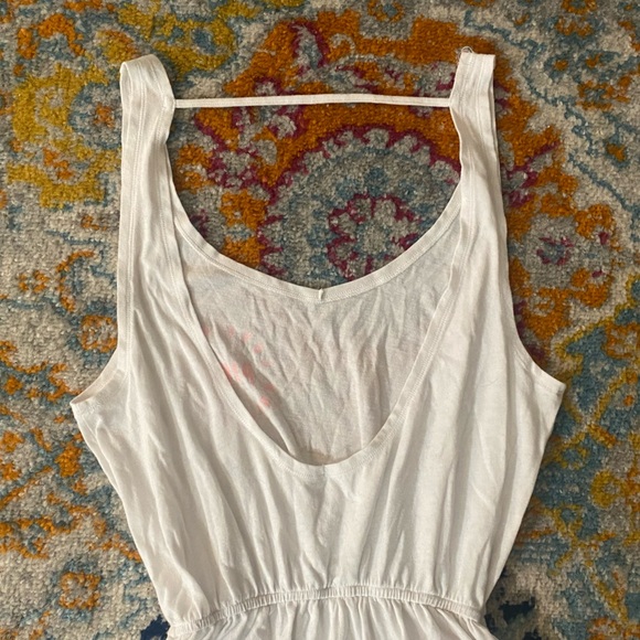 SOLD!! PINK VS White Chinched waist Hip Pockets Swim Coverup Romper M - Picture 8 of 16